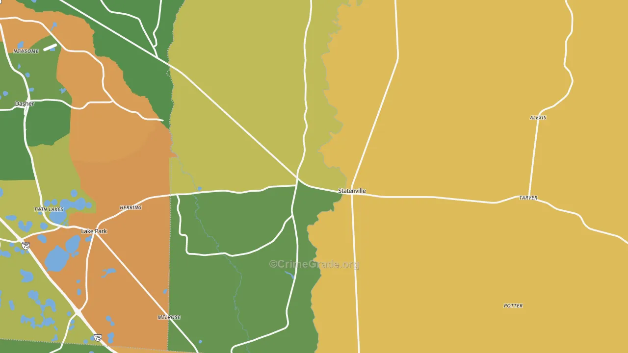 Echols County, GA Map of Theft Rates