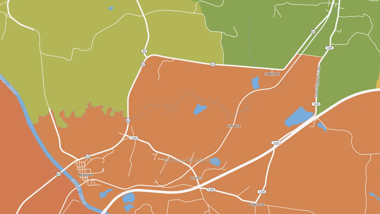Echols, KY Map of Theft Rates