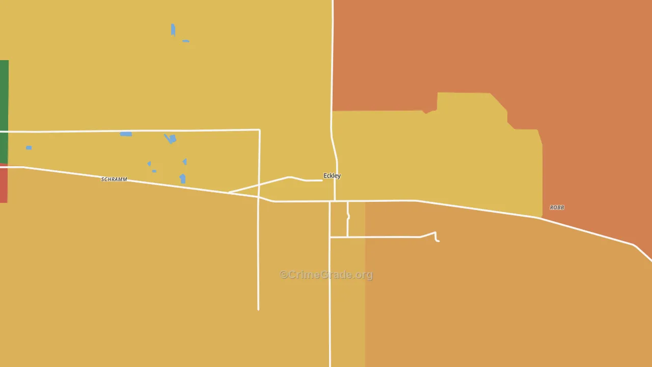 Eckley, CO Map of Theft Rates