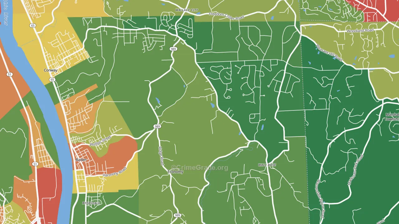 Economy, PA Map of Theft Rates