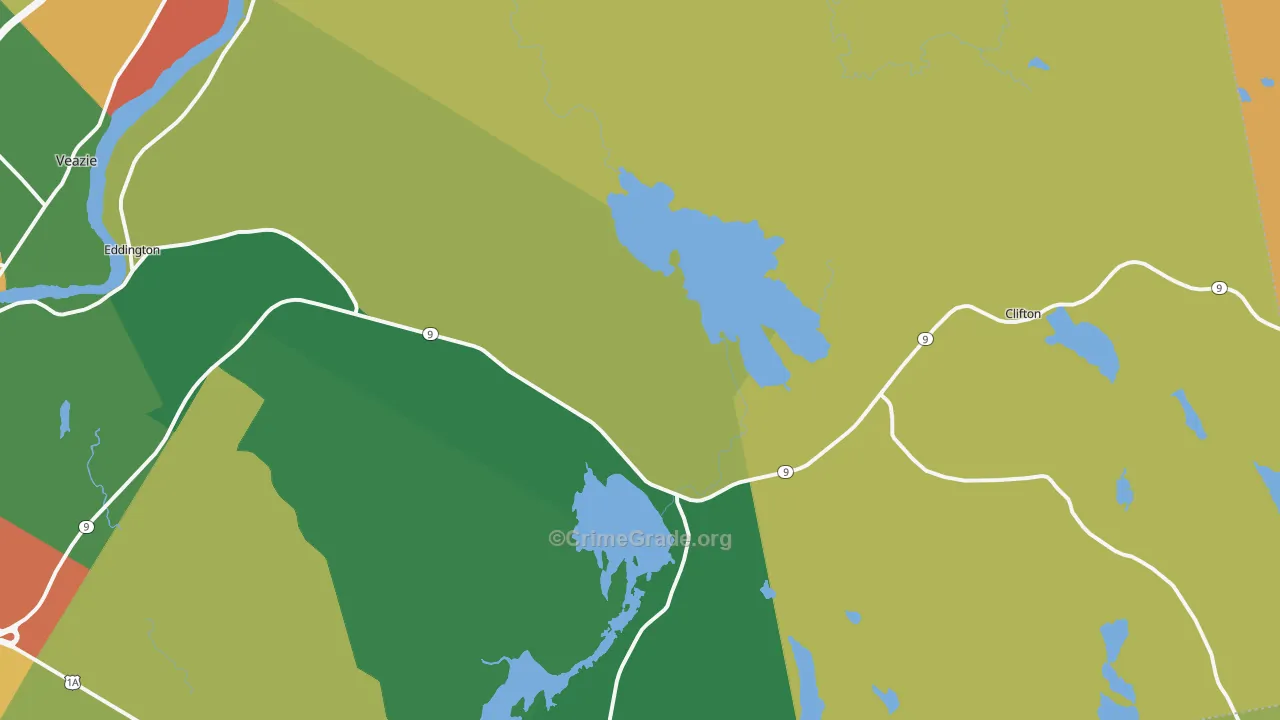 Eddington, ME Map of Theft Rates