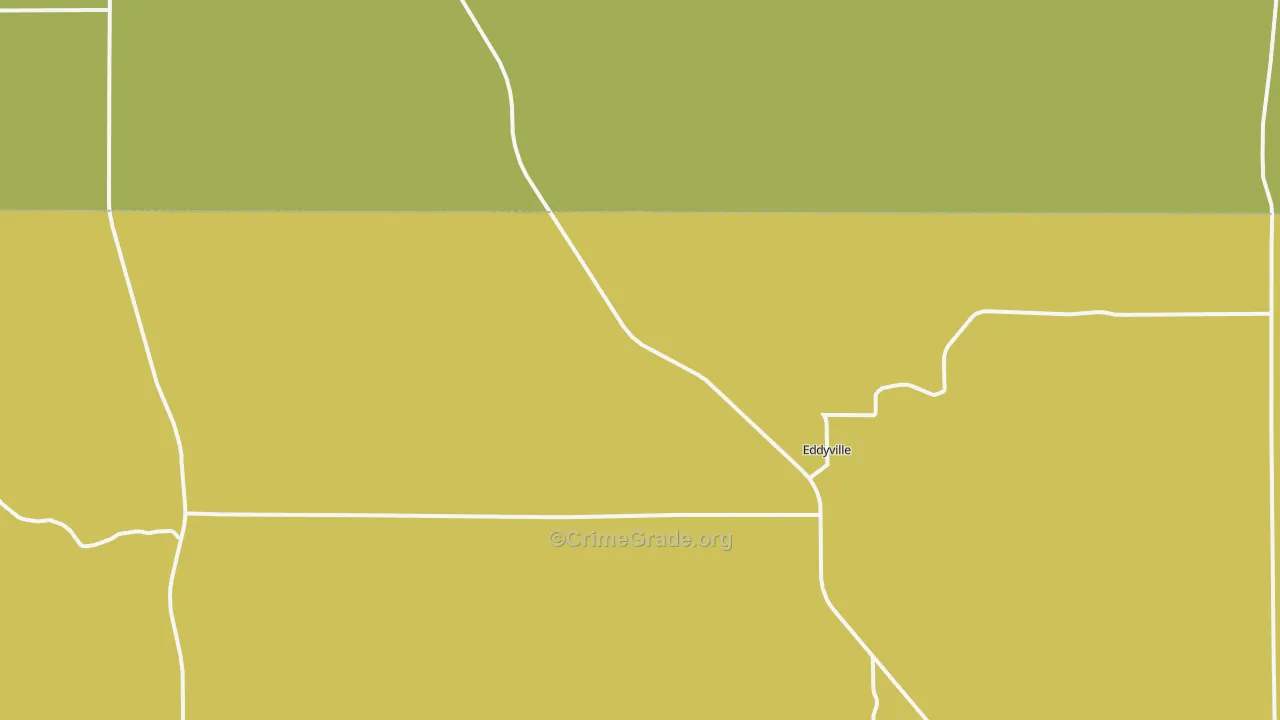 Eddyville, NE Map of Theft Rates
