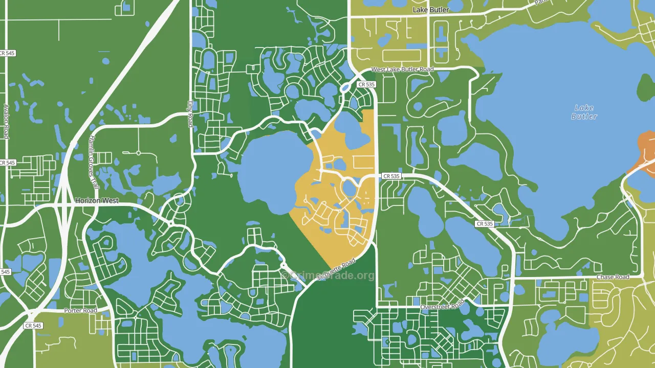 Eden Isle, Horizon West, FL Map of Theft Rates