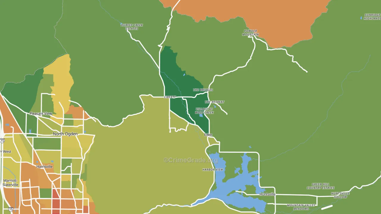 Eden, UT Map of Theft Rates