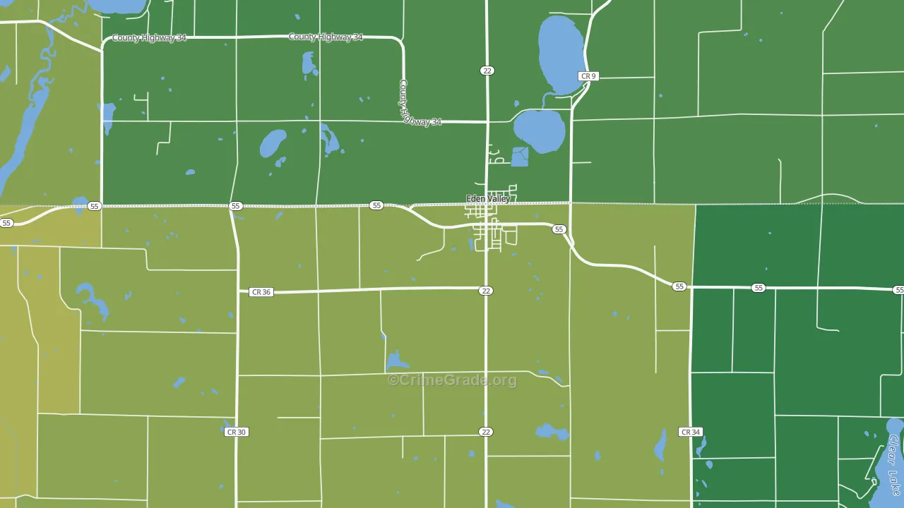 Eden Valley, MN Map of Theft Rates