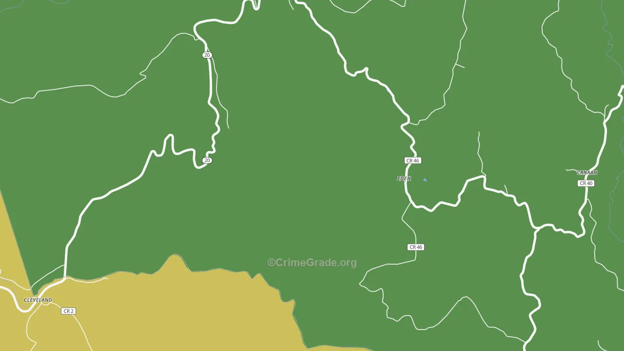 Eden, WV Map of Theft Rates