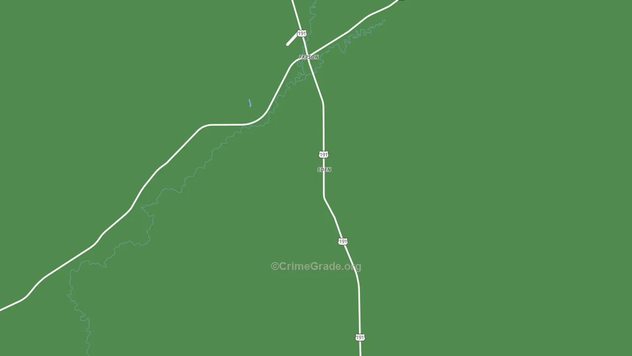 Eden, WY Map of Theft Rates