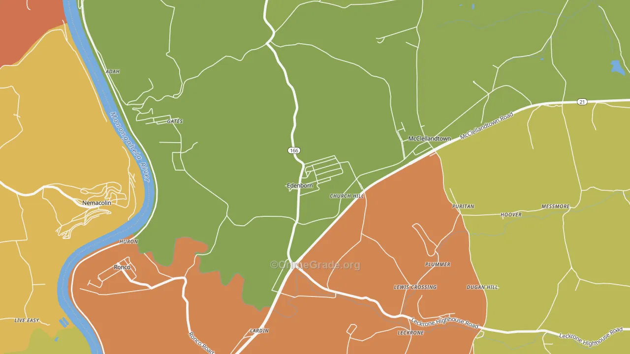 Edenborn, PA Map of Theft Rates