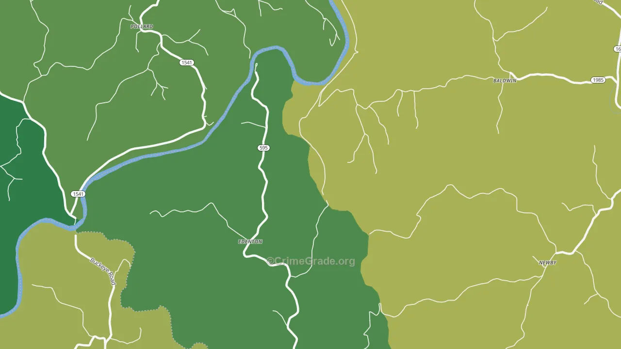Edenton, KY Map of Theft Rates