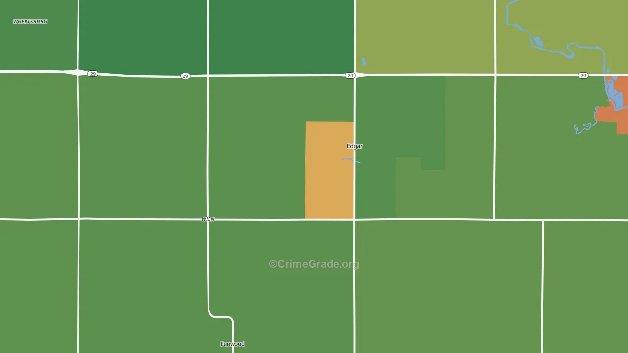 Edgar, WI Map of Theft Rates