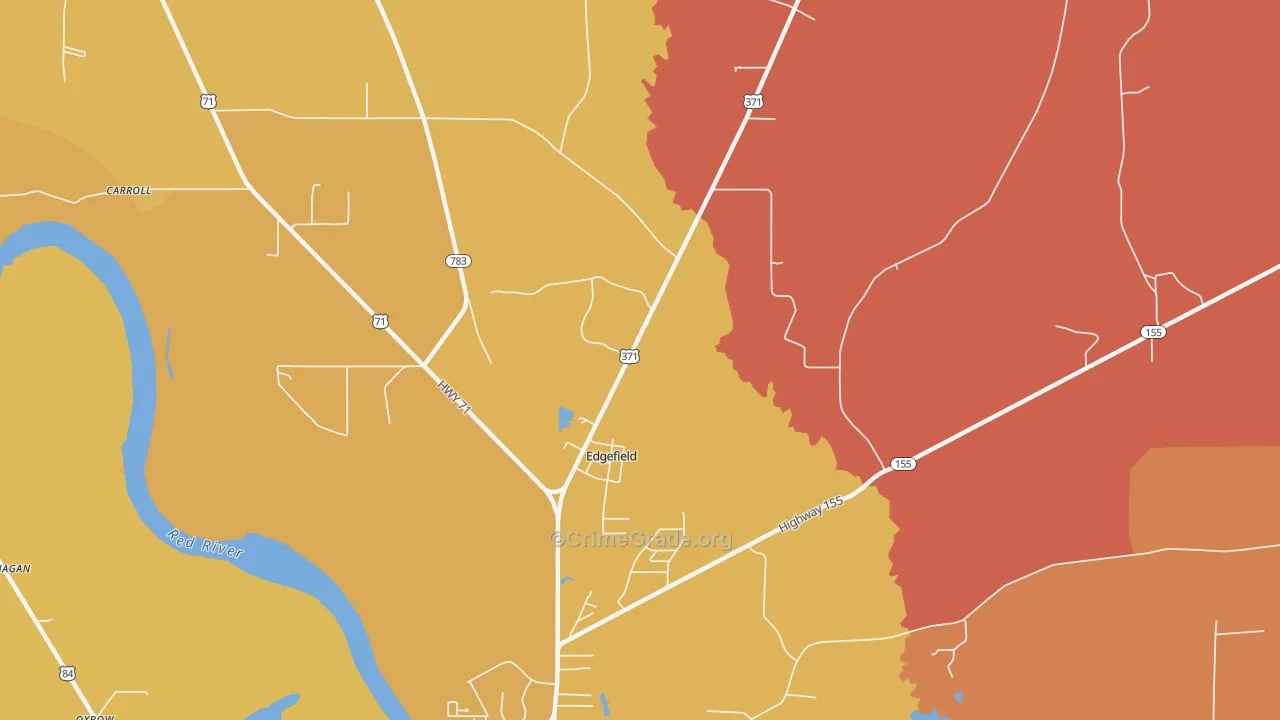 Edgefield, LA Map of Theft Rates