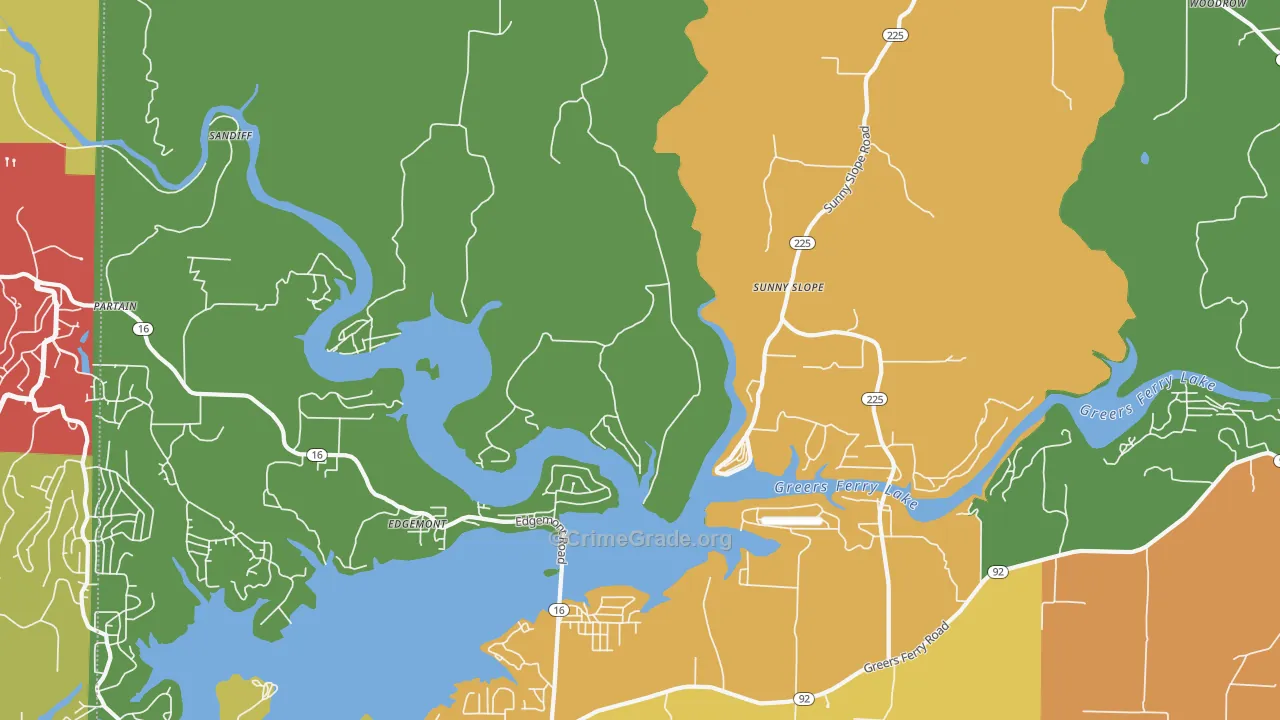 Edgemont, AR Map of Theft Rates