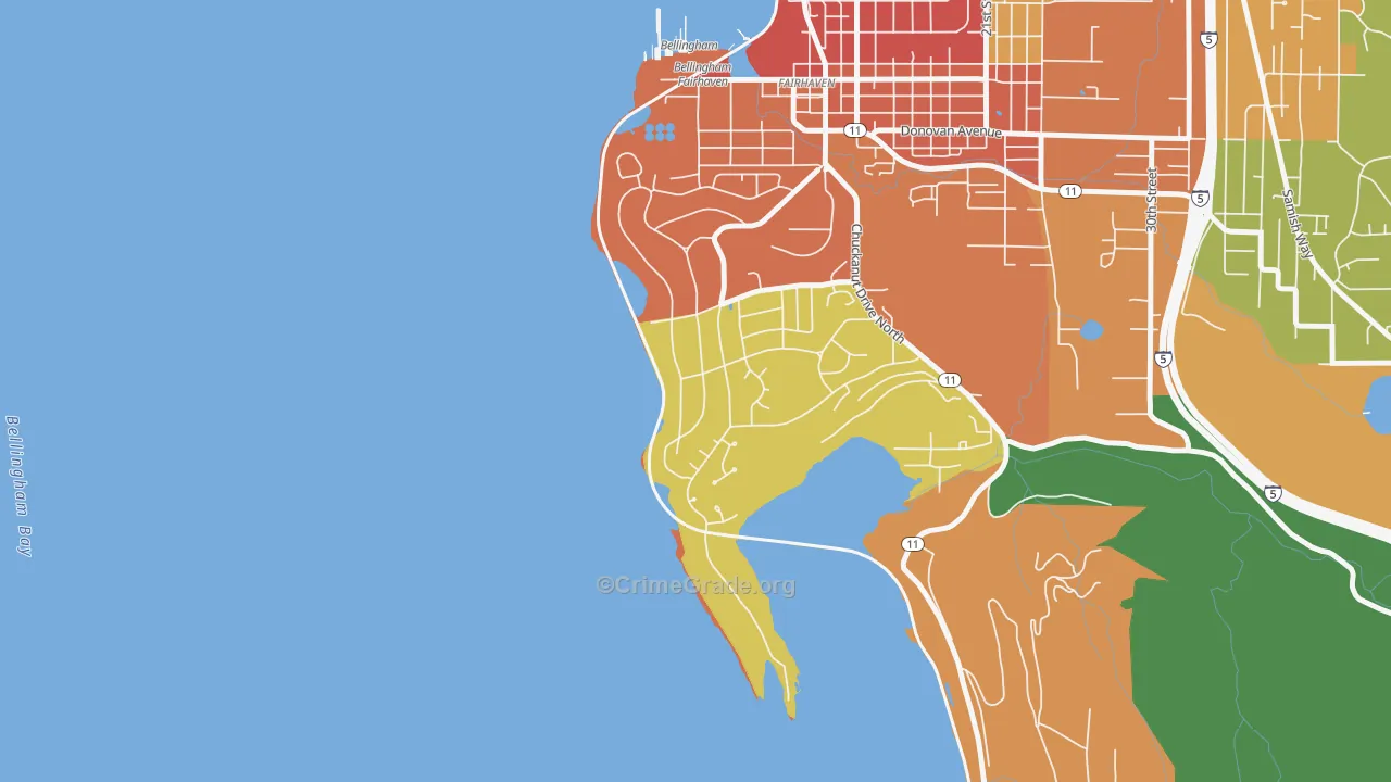 Edgemoor, WA Map of Theft Rates