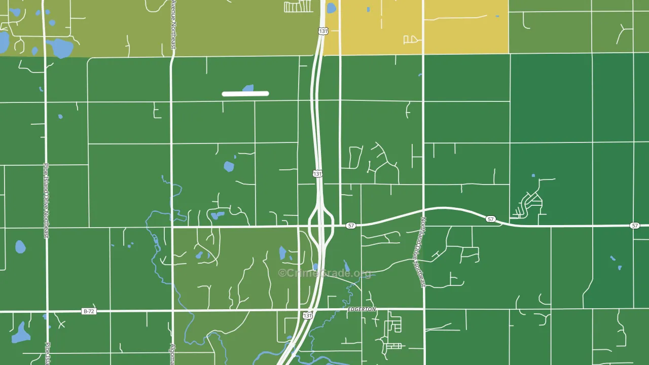 Edgerton, MI Map of Theft Rates