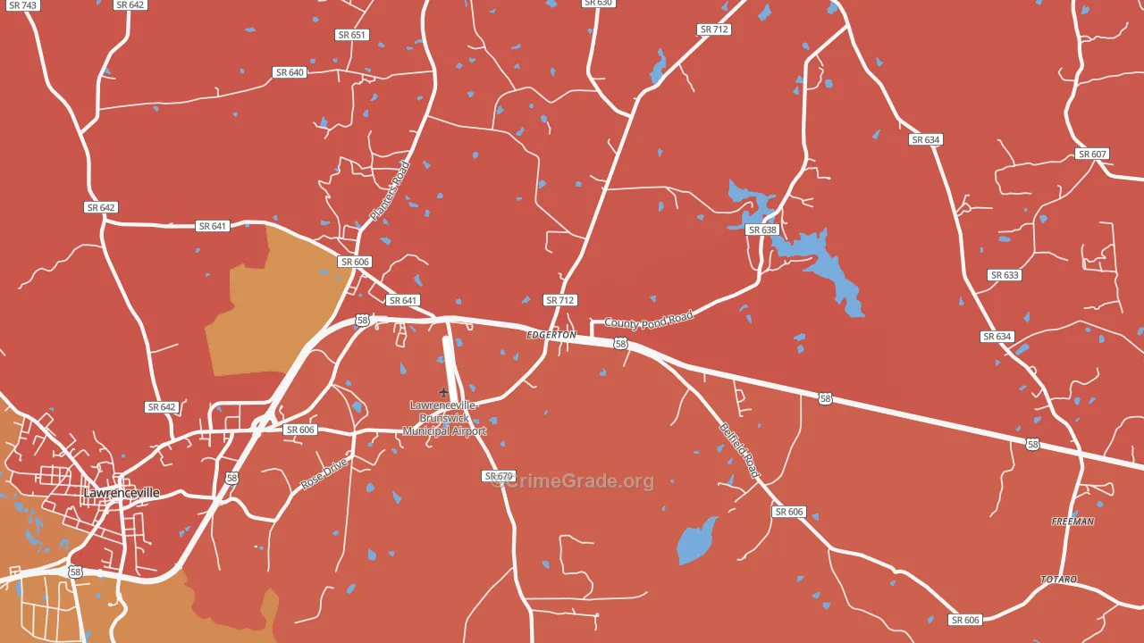 Edgerton, VA Map of Theft Rates