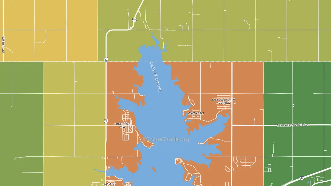 Edgewater Park, OK Map of Theft Rates
