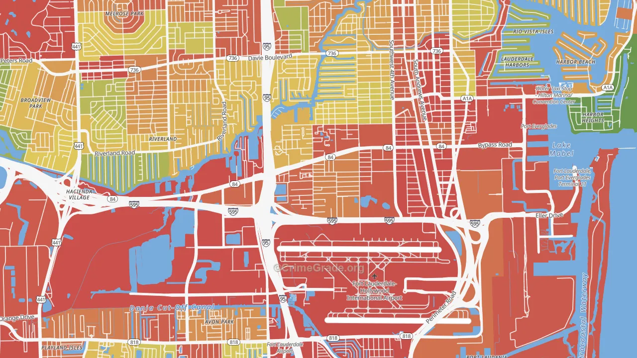Edgewood, Fort Lauderdale, FL Map of Theft Rates
