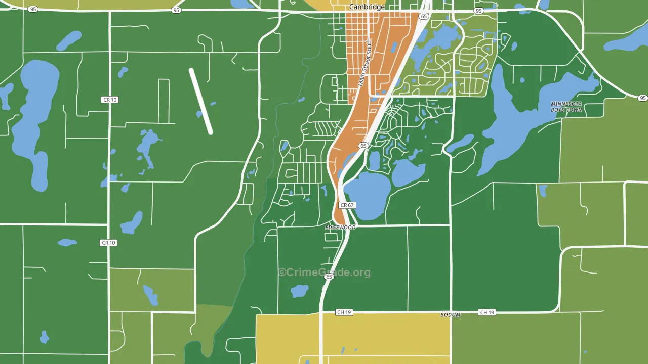 Edgewood, MN Map of Theft Rates