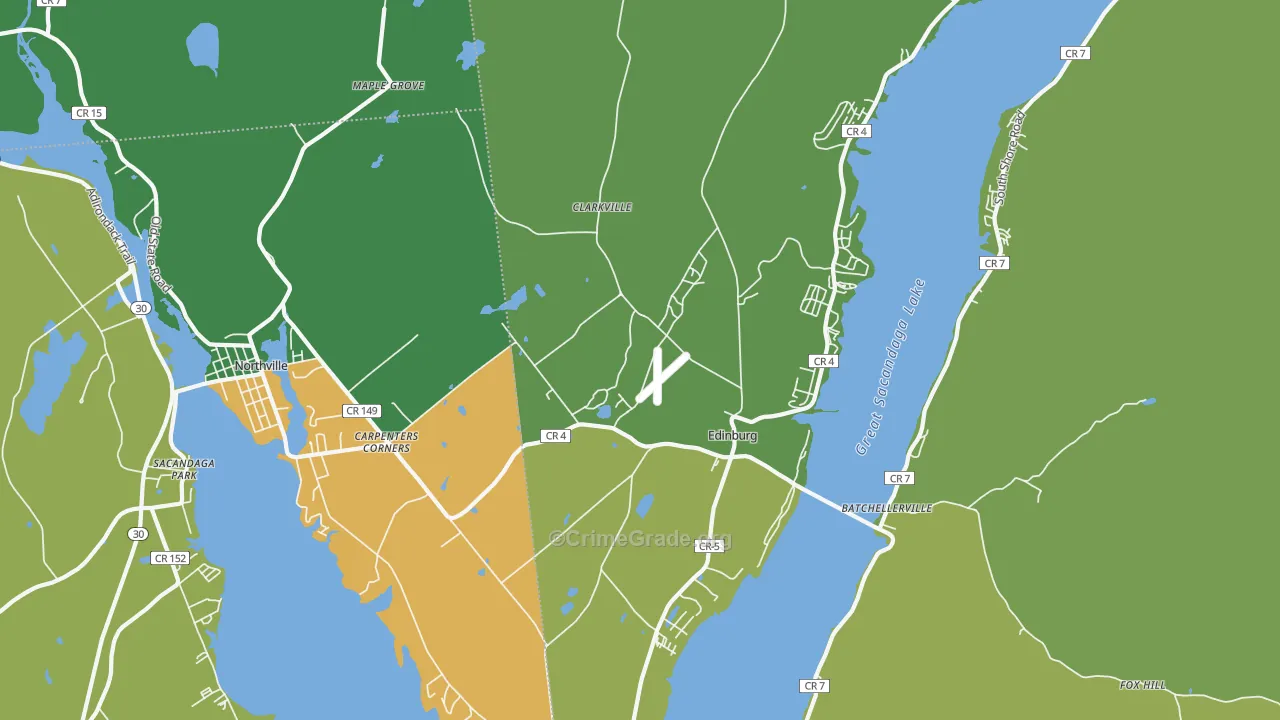 Edinburg, NY Map of Theft Rates