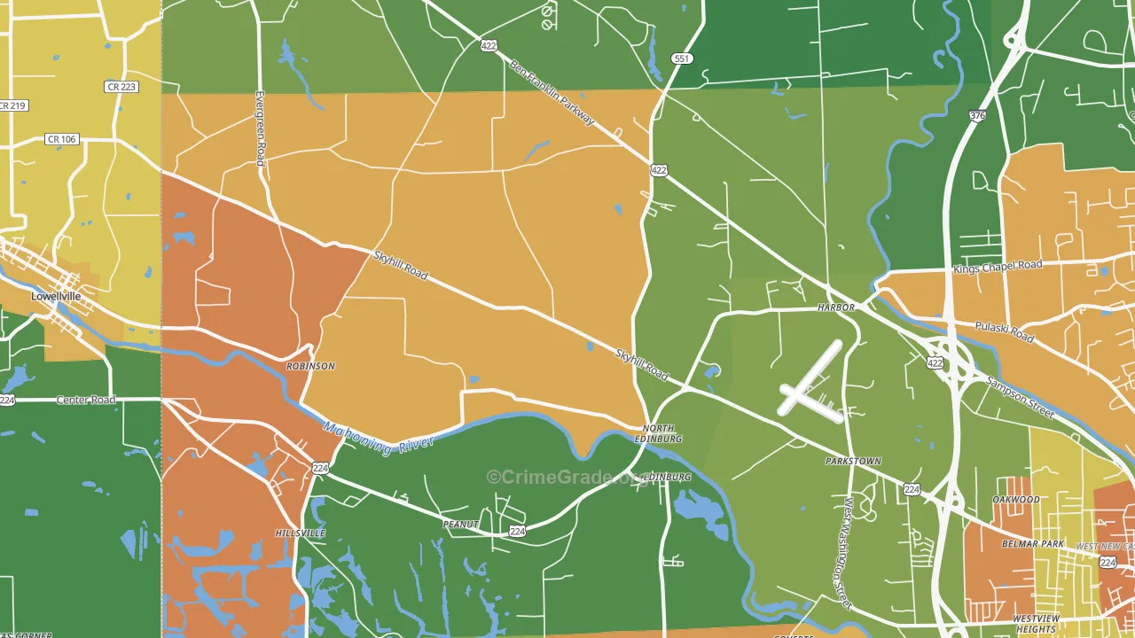 Edinburg, PA Map of Theft Rates