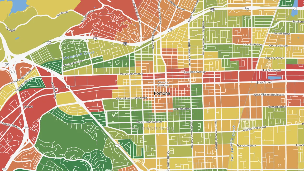 Edison Historic District, Pomona, CA Map of Theft Rates