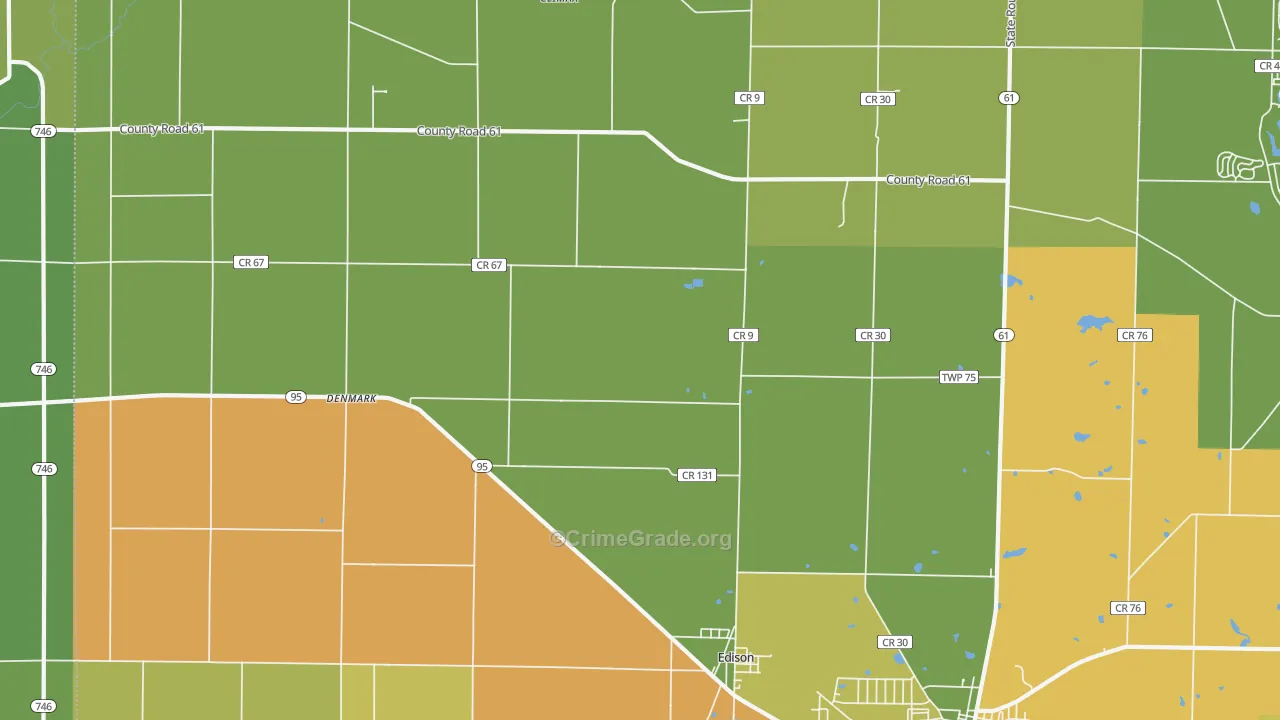 Edison, OH Map of Theft Rates