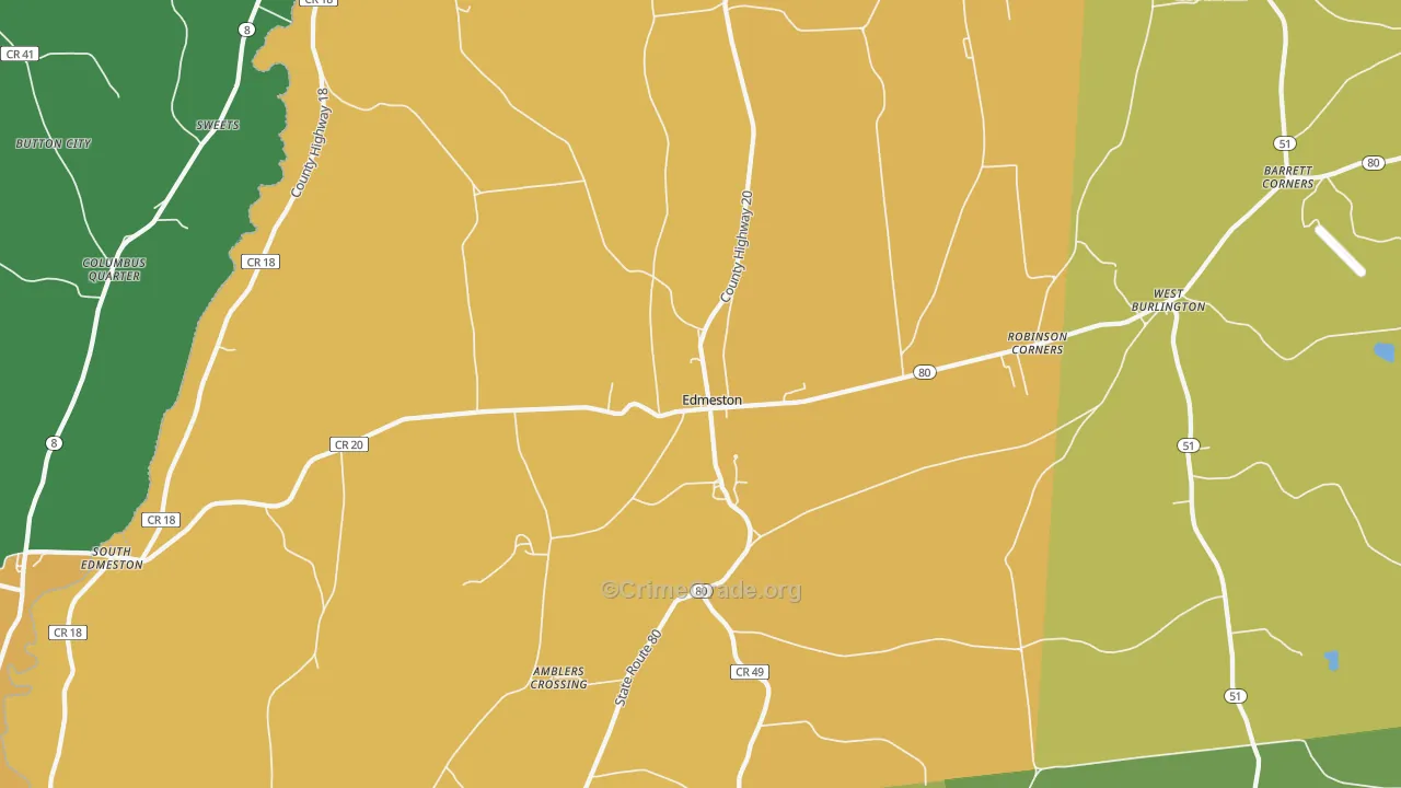 Edmeston, NY Map of Theft Rates