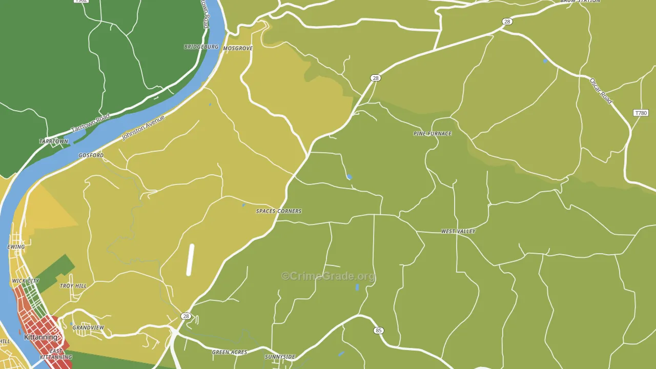 Edmon, PA Map of Theft Rates