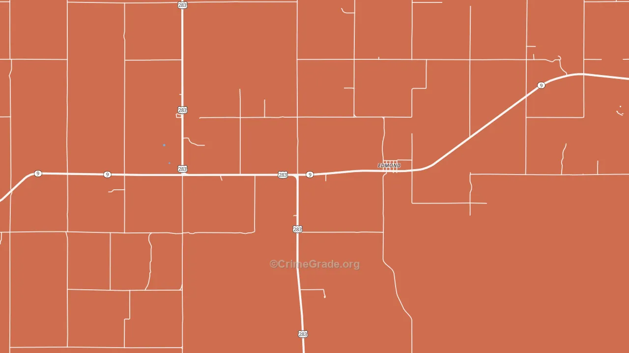 Edmond, KS Map of Theft Rates