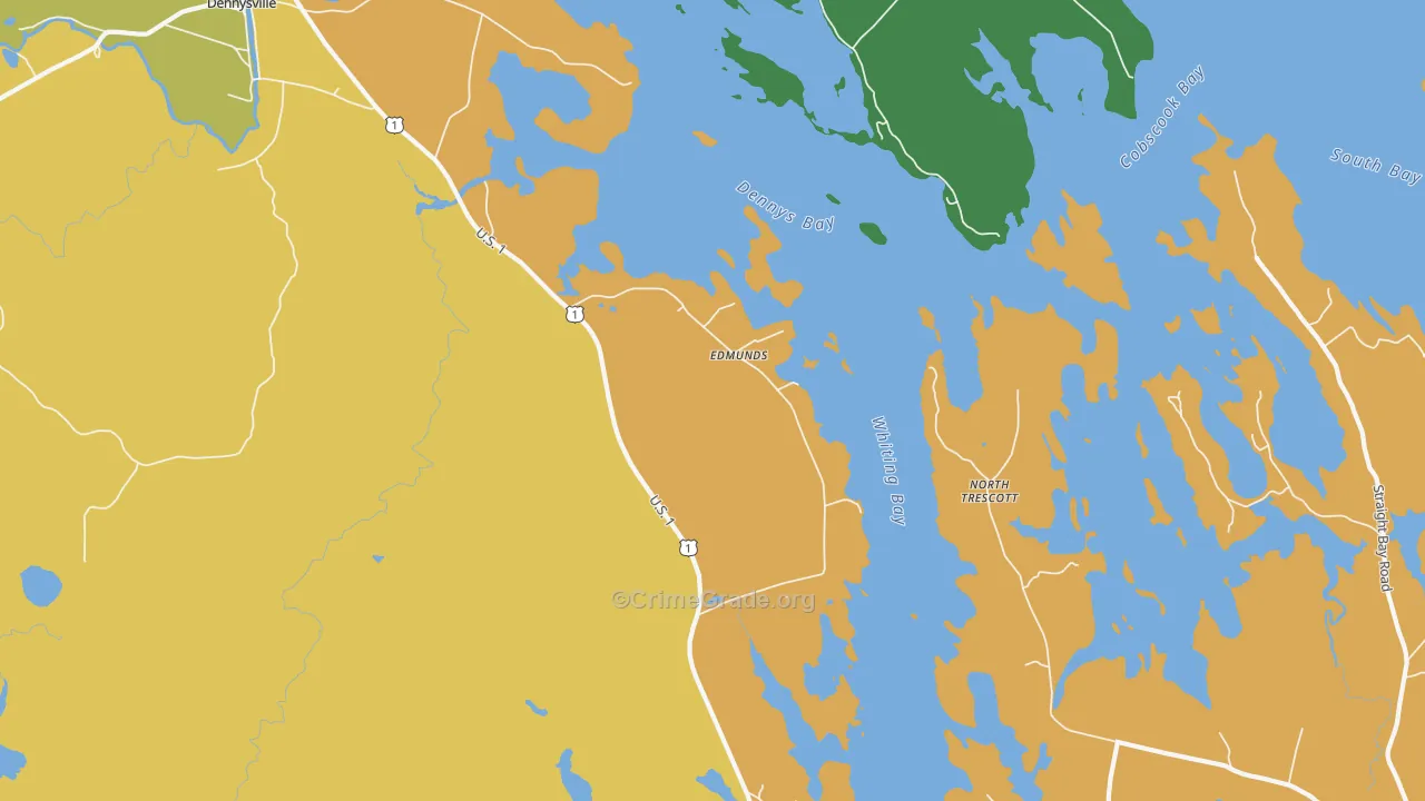 Edmunds, ME Map of Theft Rates