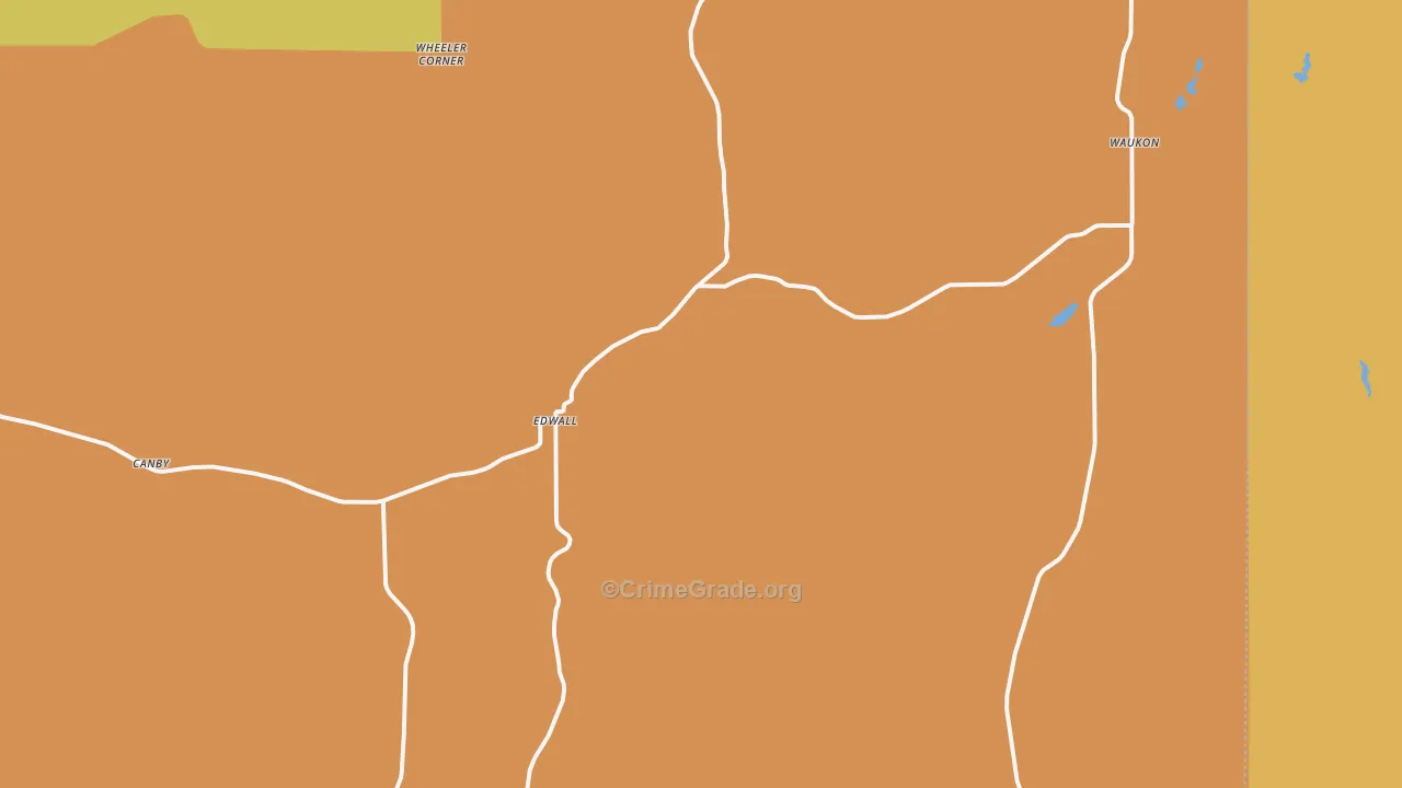 Edwall, WA Map of Theft Rates