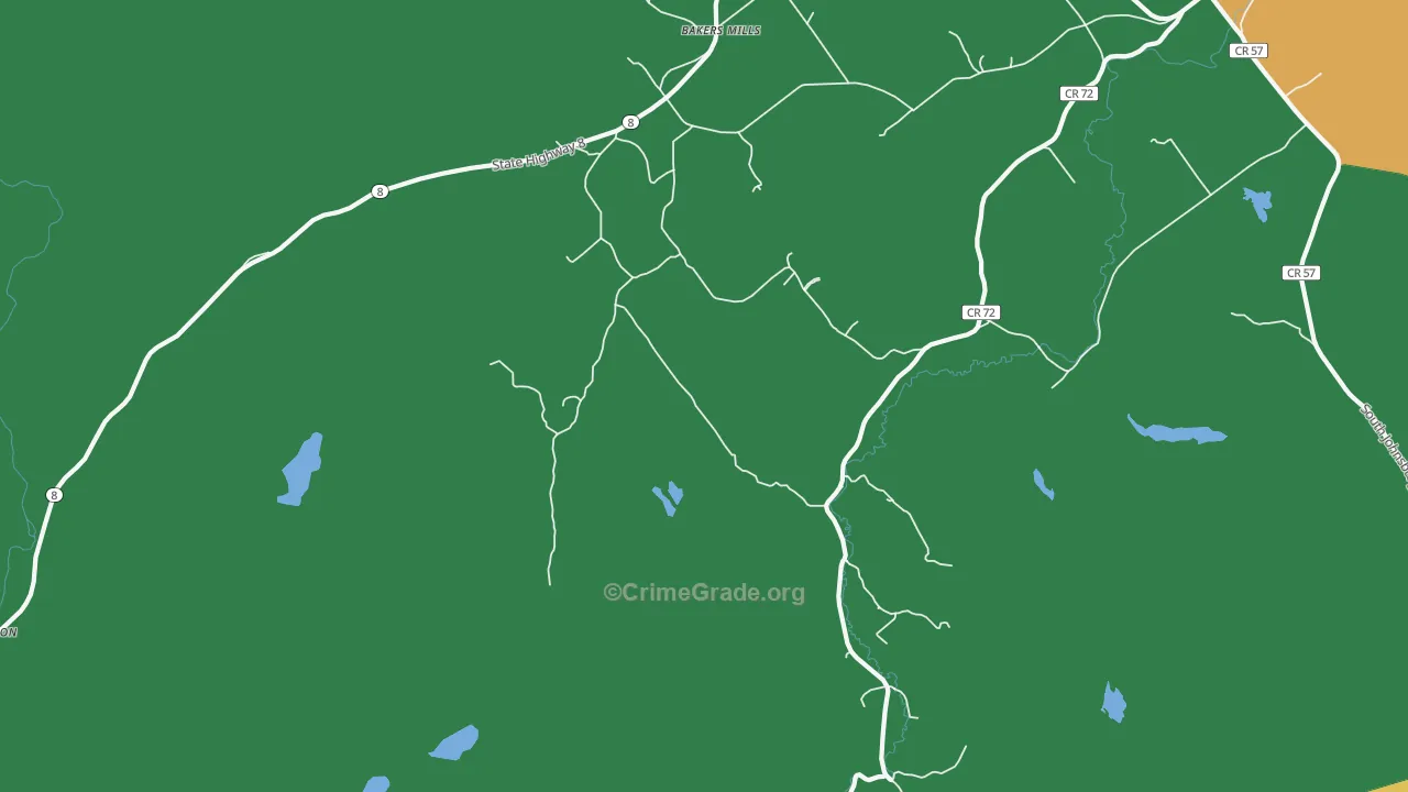 Edwards Hill, NY Map of Theft Rates