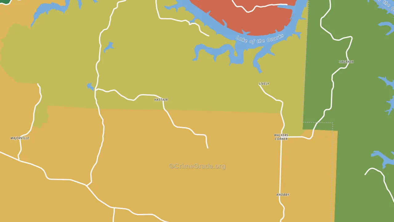 Edwards, MO Map of Theft Rates