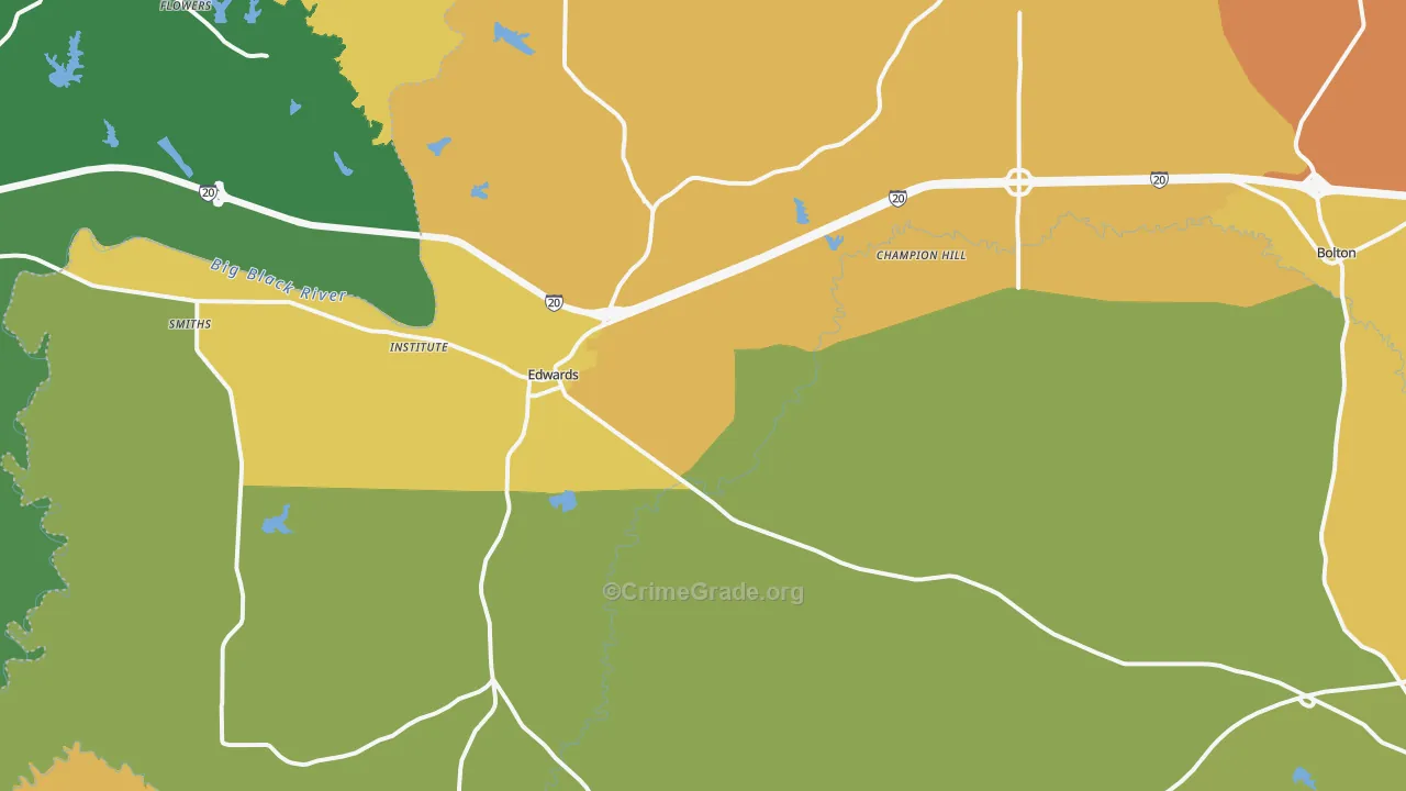 Edwards, MS Map of Theft Rates