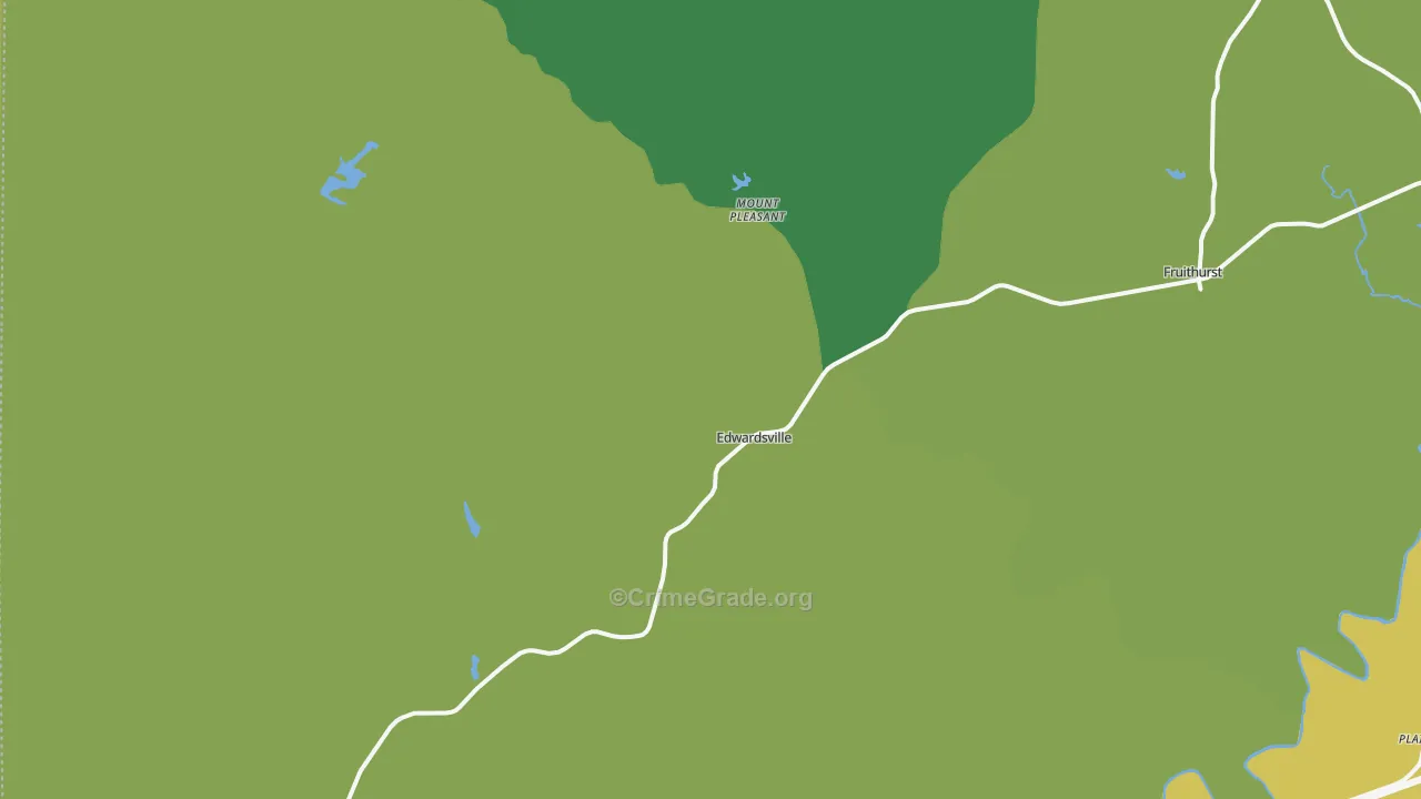 Edwardsville, AL Map of Theft Rates