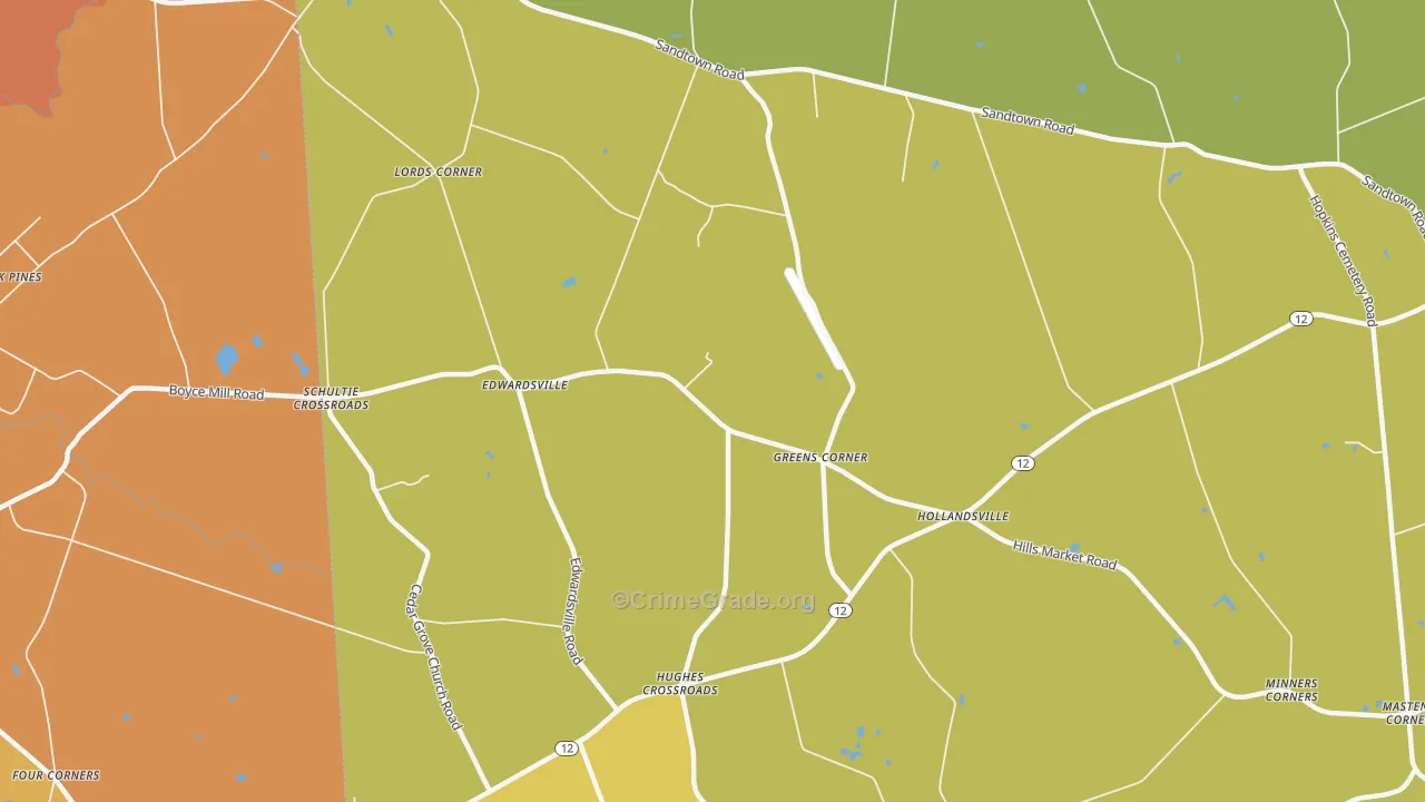 Edwardsville, DE Map of Theft Rates