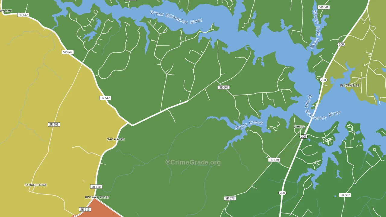 Edwardsville, VA Map of Theft Rates