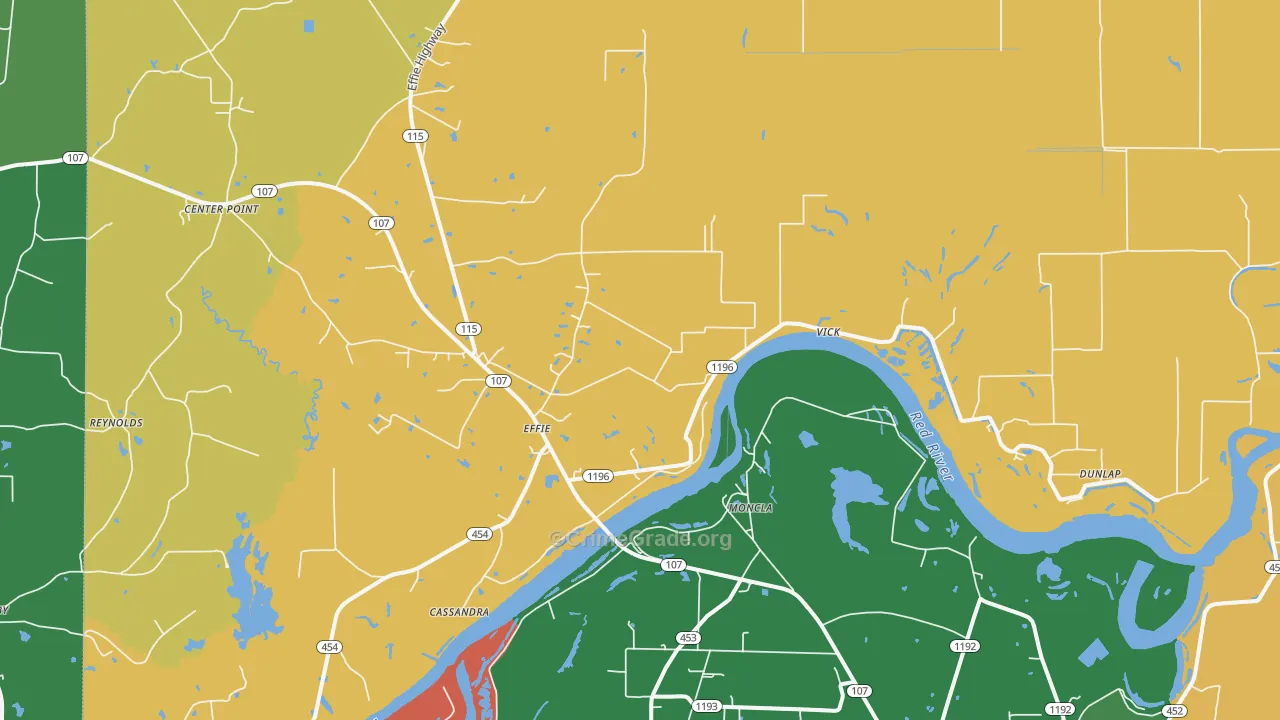 Effie, LA Map of Theft Rates