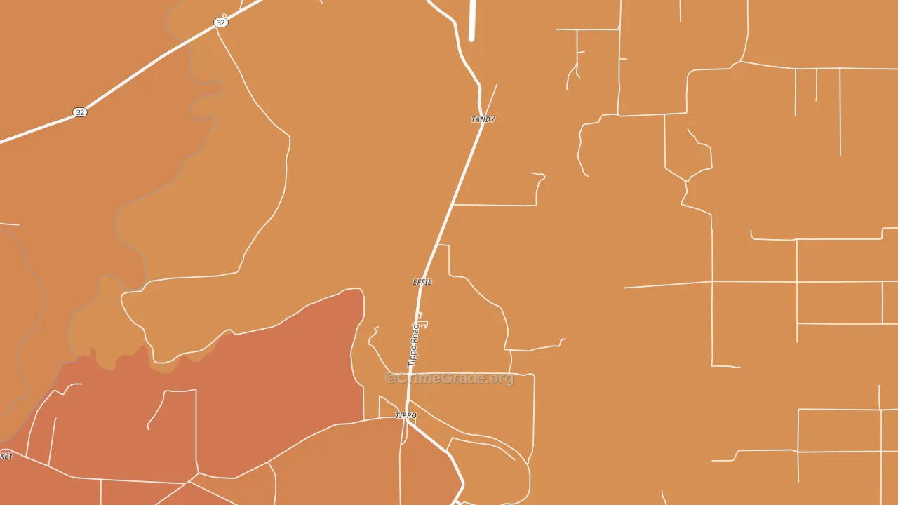Effie, MS Map of Theft Rates