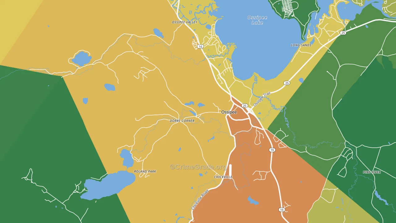 Effingham, NH Map of Theft Rates
