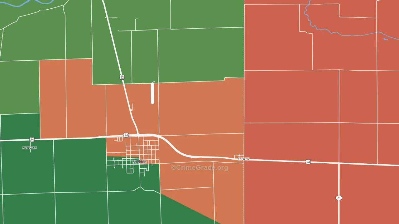 Effner, IL Map of Theft Rates
