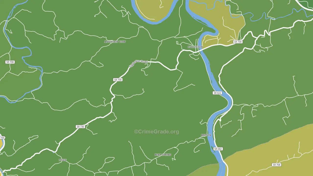Eggleston, VA Map of Theft Rates