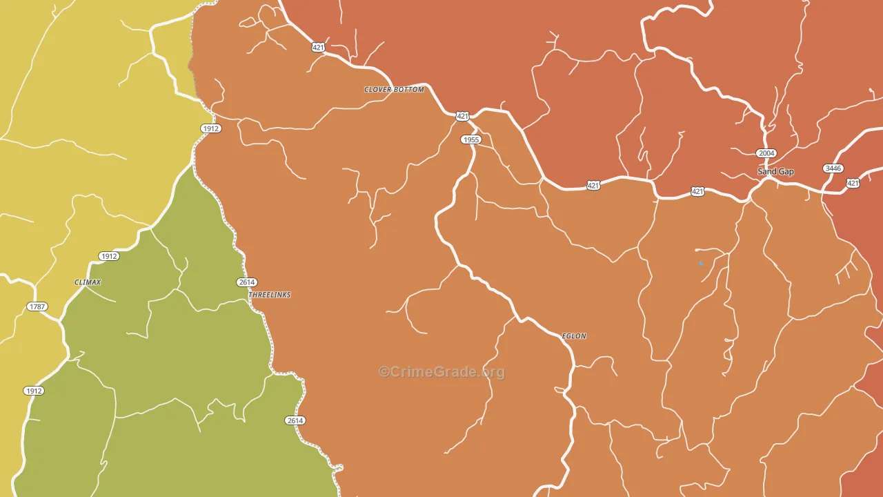 Eglon, KY Map of Theft Rates
