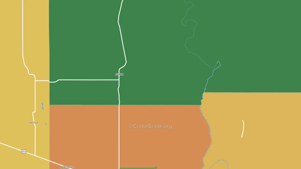 Egnar, CO Map of Theft Rates