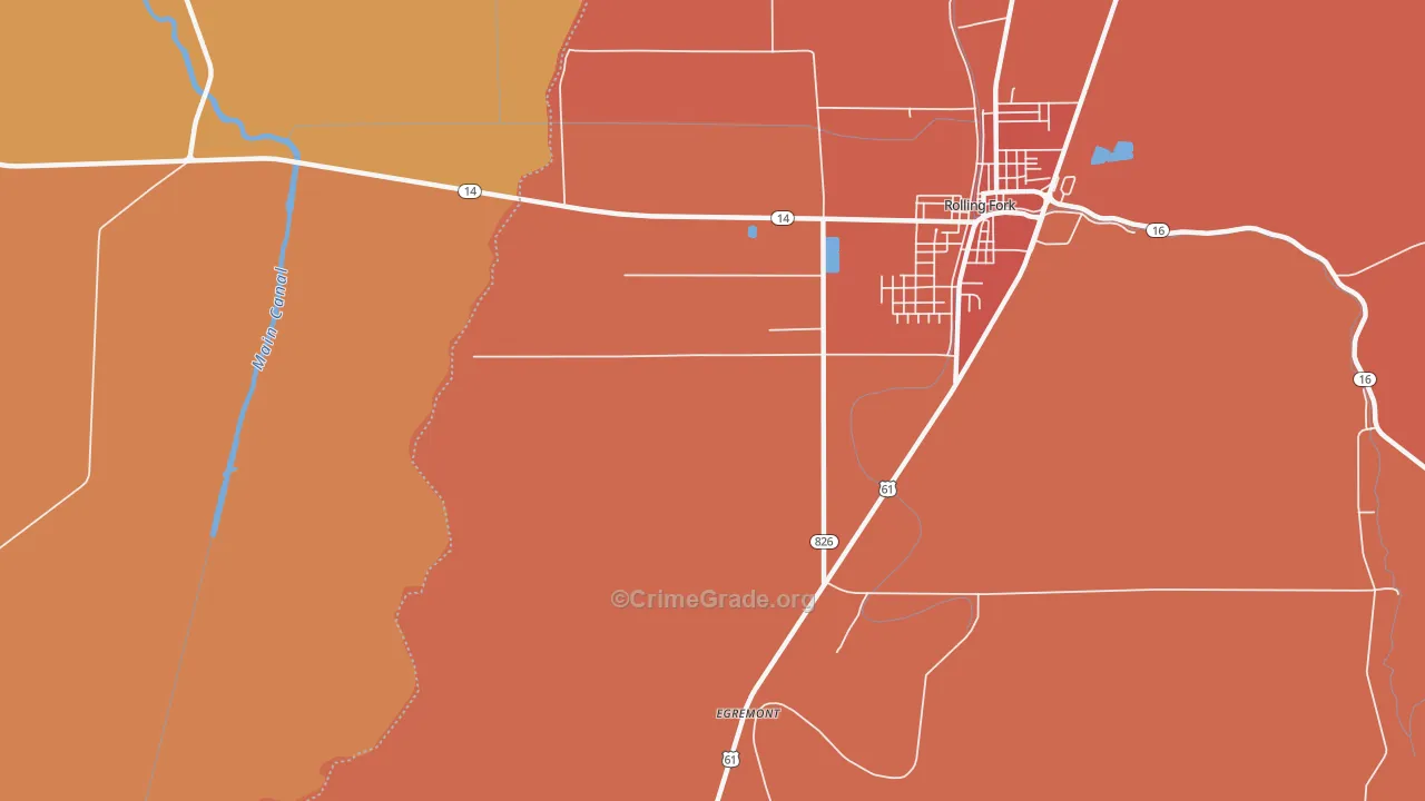 Egremont, MS Map of Theft Rates