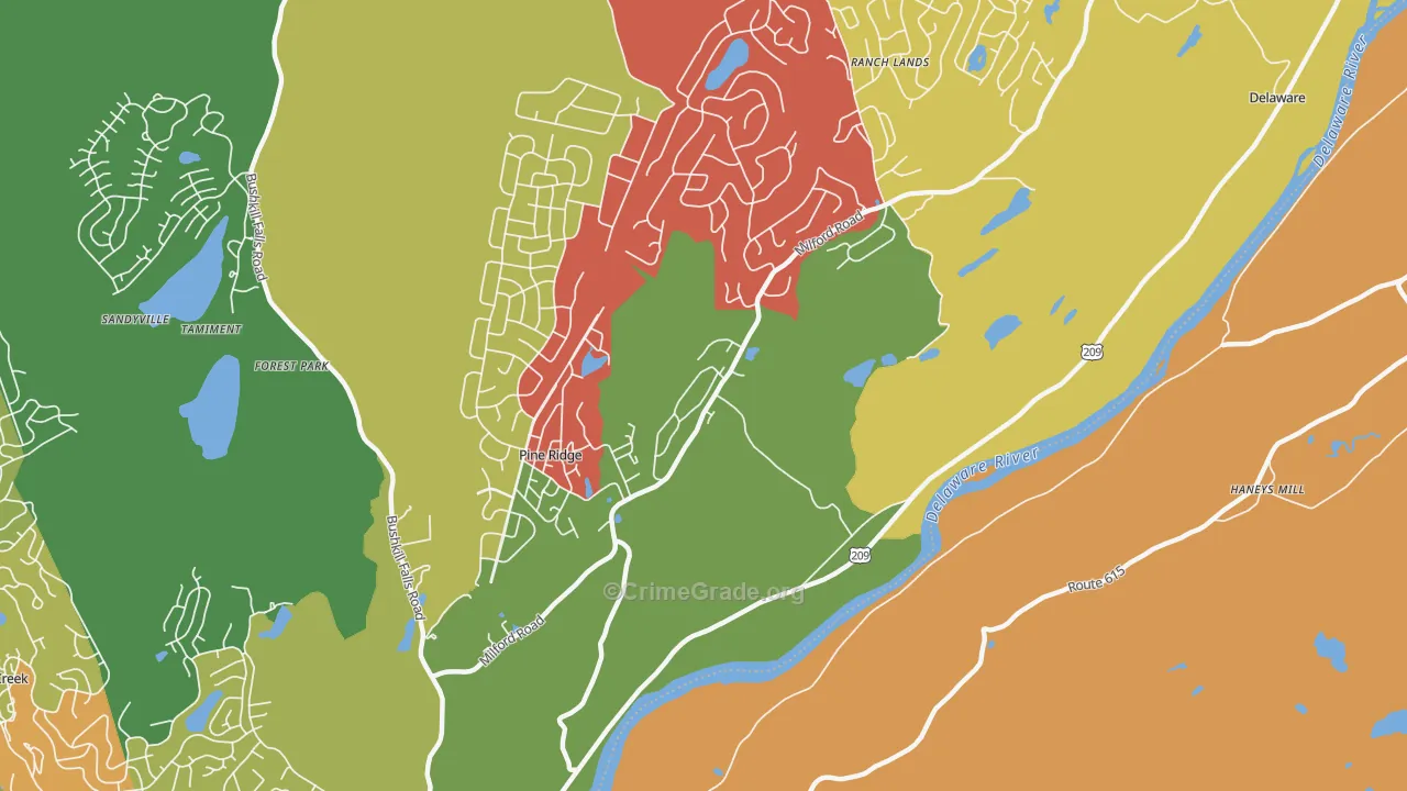 Egypt Mills, PA Map of Theft Rates