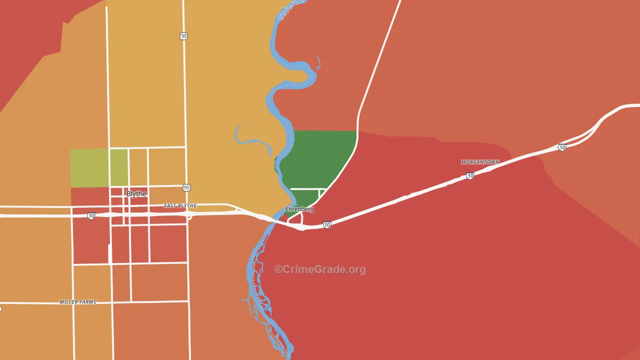 Ehrenberg, AZ Map of Theft Rates