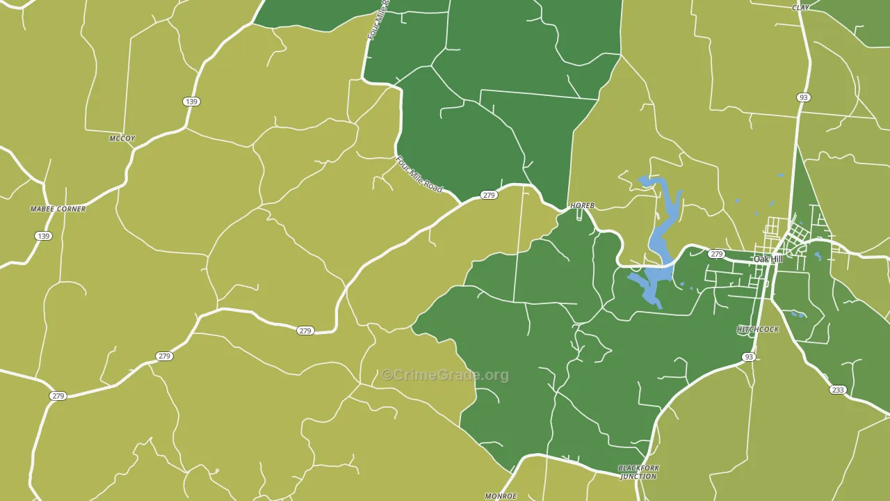 Eifort, OH Map of Theft Rates