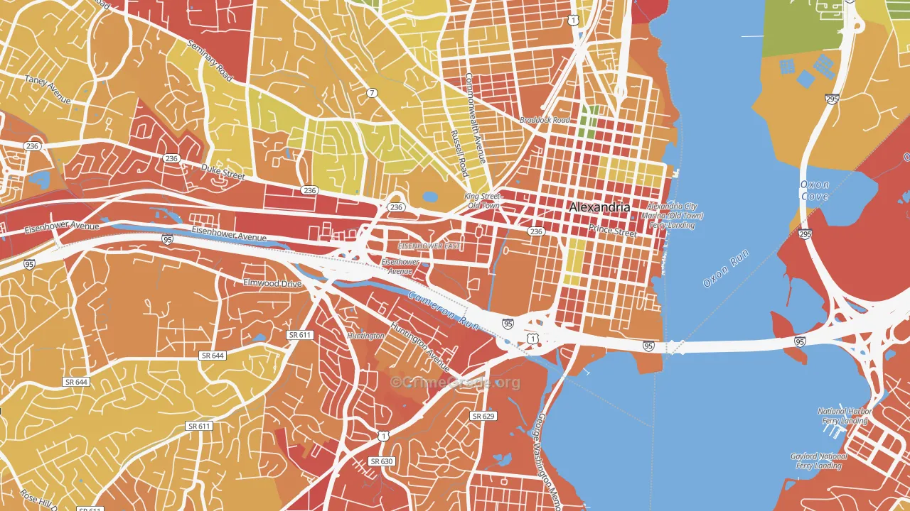 Eisenhower East, Alexandria, VA Map of Theft Rates