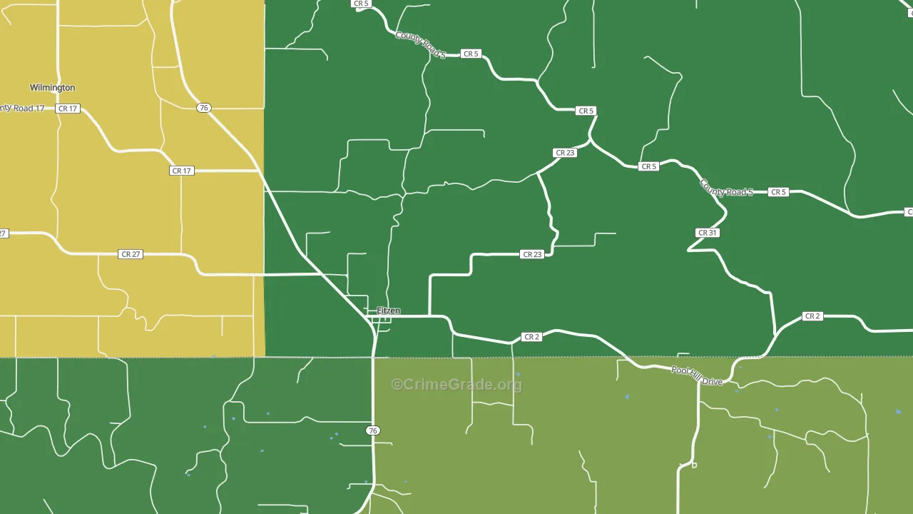 Eitzen, MN Map of Theft Rates